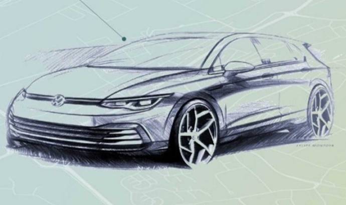First official sketch with the Volkswagen Golf 8 interior