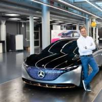 This is the 2019 Mercedes-Benz Vision EQS, the concept that previews an upcoming electric S-Class